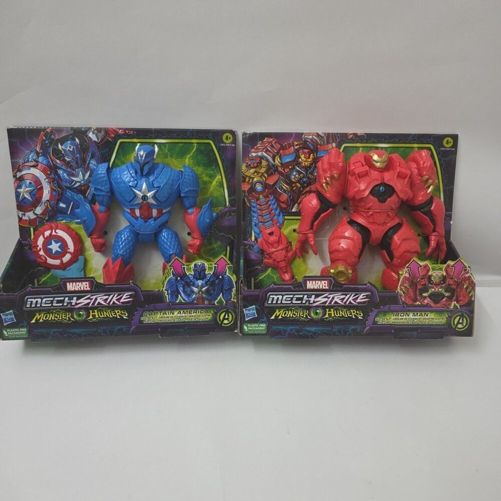 Marvel Mech Strike Monster Hunters Toys Captain America & Iron Man 2-Pack